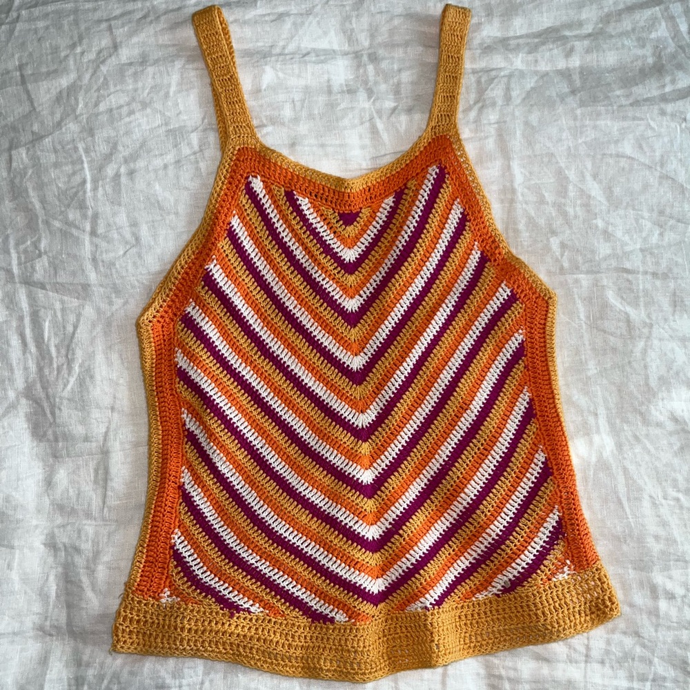 Colorful crochet tank top